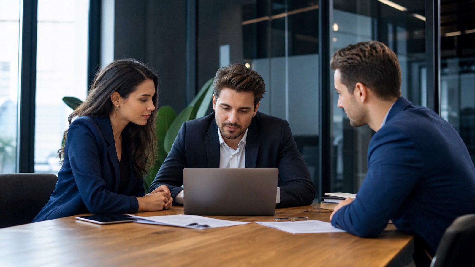 Contact and lead capture represented by a professional client meeting