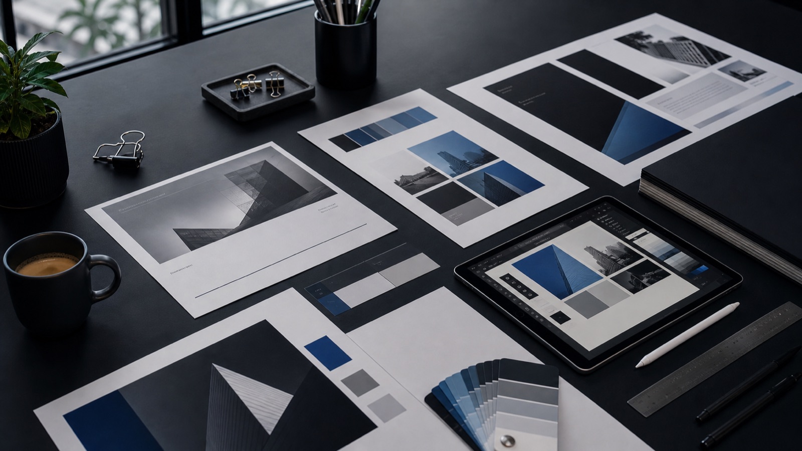 Brand stationery direction represented by graphic design materials